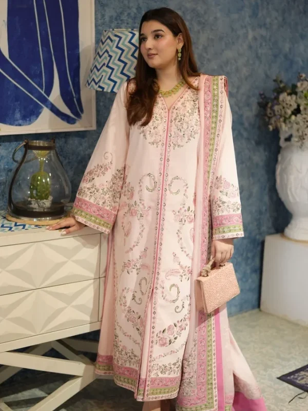 Aneela's Pink Silk Formal Collection Replica