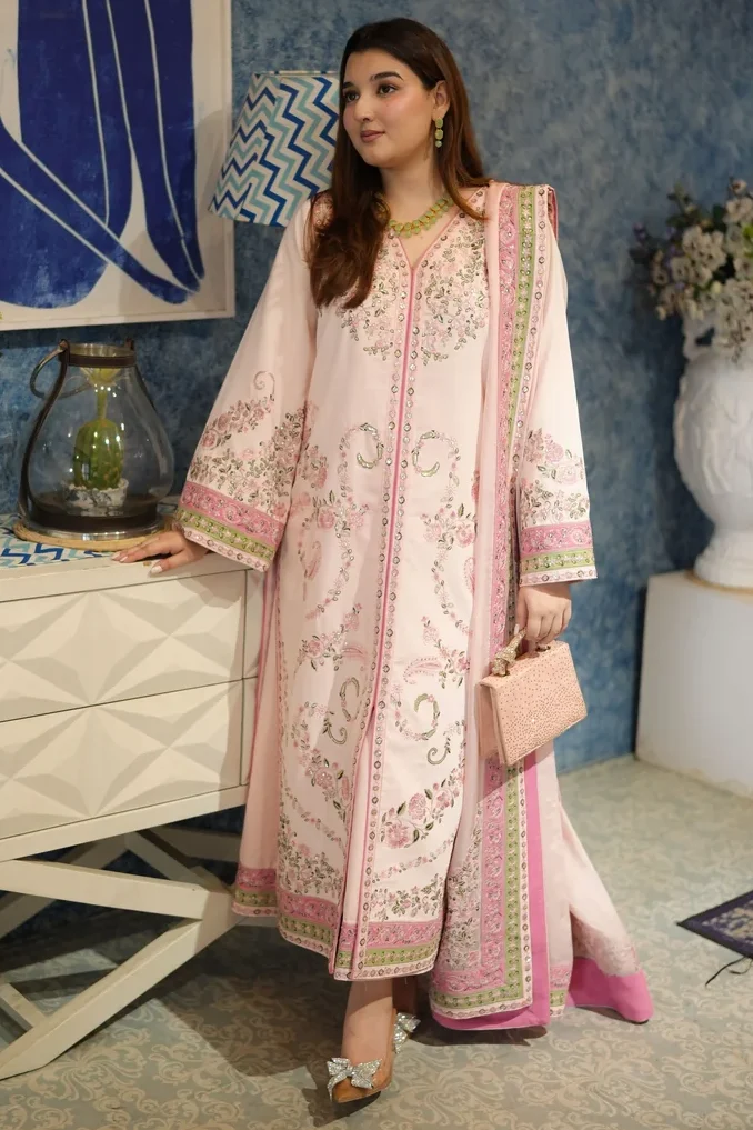 Aneela's Pink Silk Formal Collection Replica