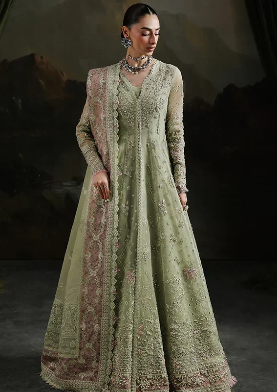 Qalamkar Mint Organza Bridal Collection Replica