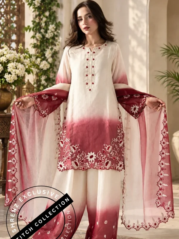 Shrenz 3 Piece Stitched Chiffon Pret Collection