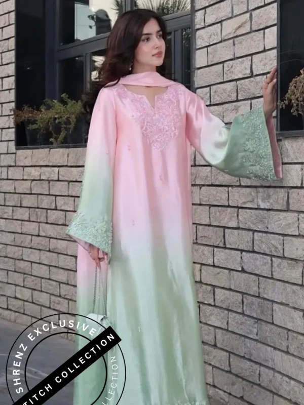 Shrenz 3 Piece Stitched Silk Pret Collection