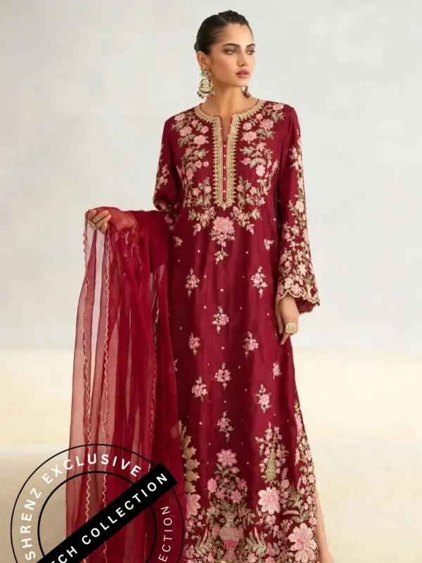 Shrenz 3 Piece Stitched Silk Pret Collection