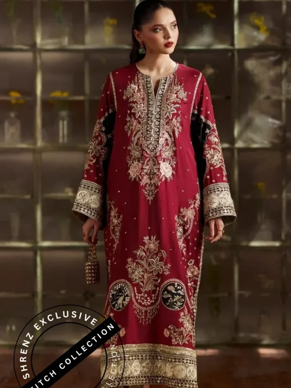 Shrenz 3 Piece Stitched Silk Pret Collection