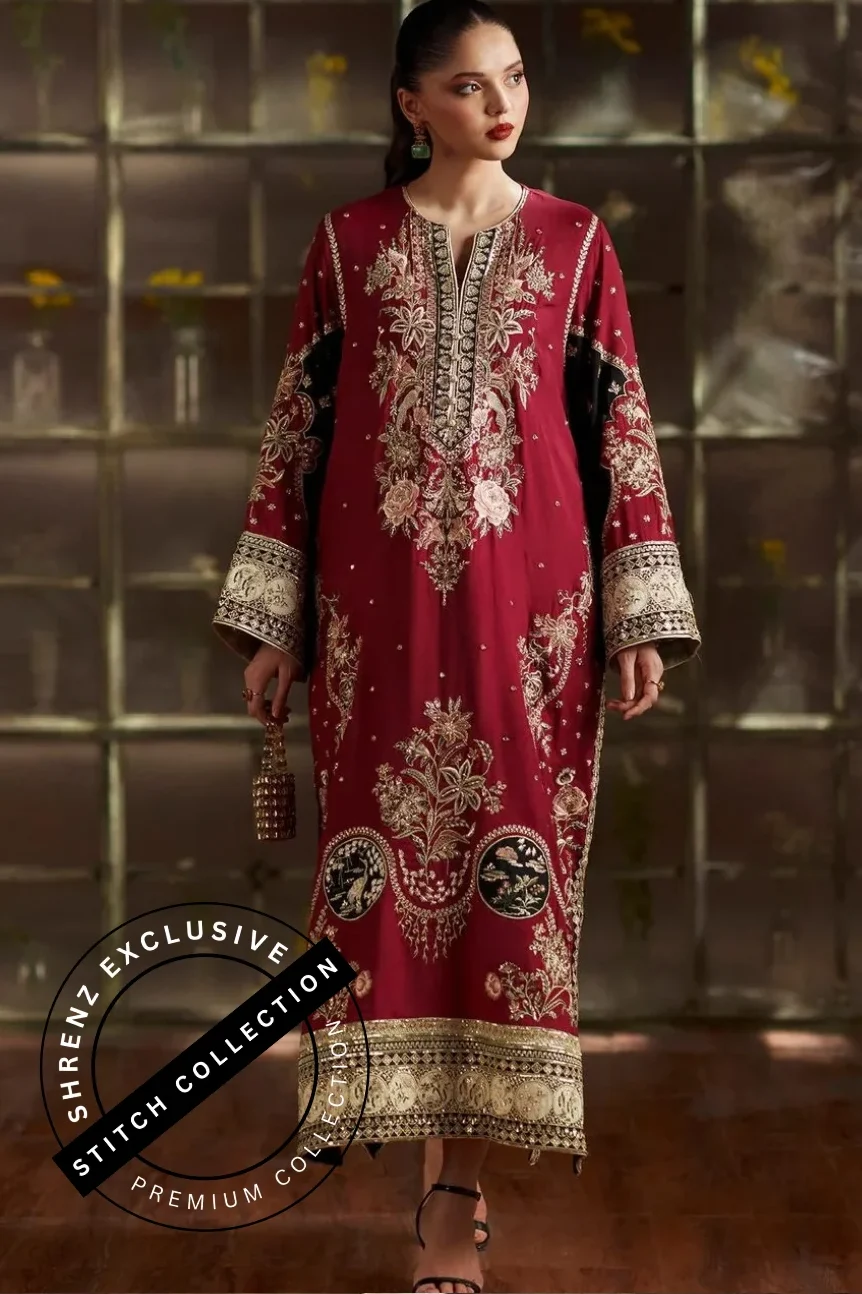 Shrenz 3 Piece Stitched Silk Pret Collection