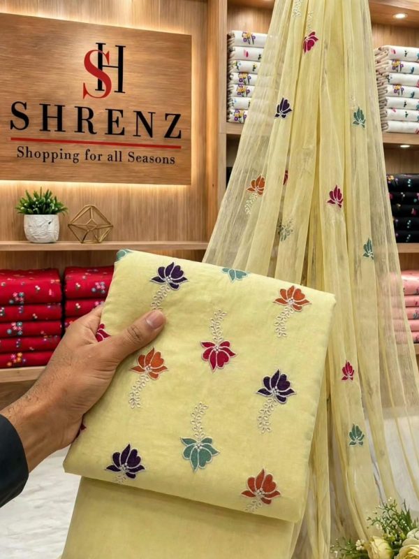 Shrenz Yellow Luxury Lawn Collection Replica