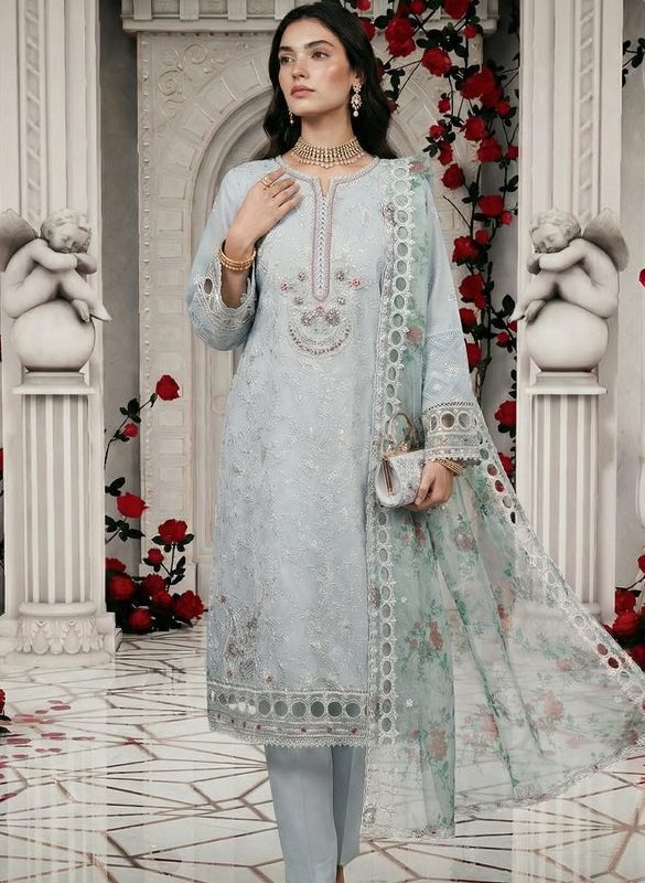 Shrenz Seagreen Soft Organza Formal Collection Replica
