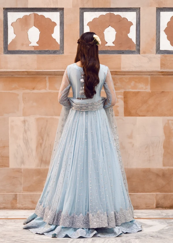 Shrenz Sky Blue Soft Net Formal Collection Replica - Image 2