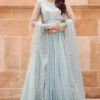Shrenz Sky Blue Soft Net Formal Collection Replica