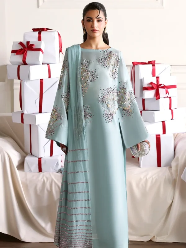 Vanya Seagreen Raw Silk Formal Collection Replica