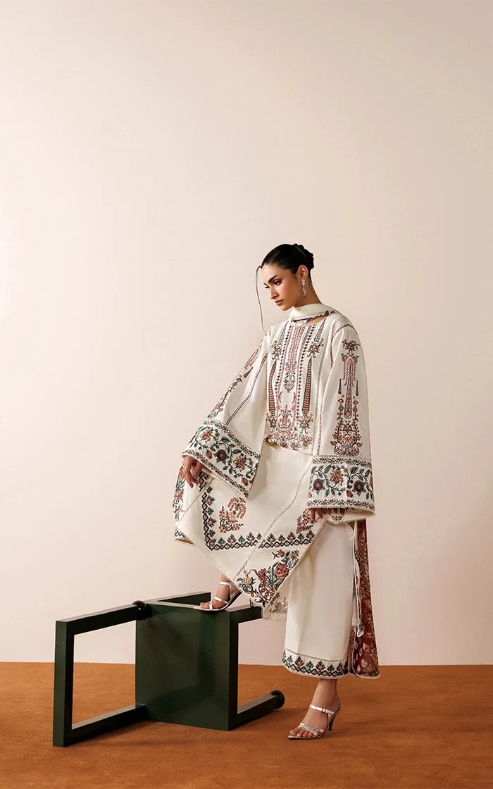Shrenz White Winter Collection Dhanak Replica - Image 2