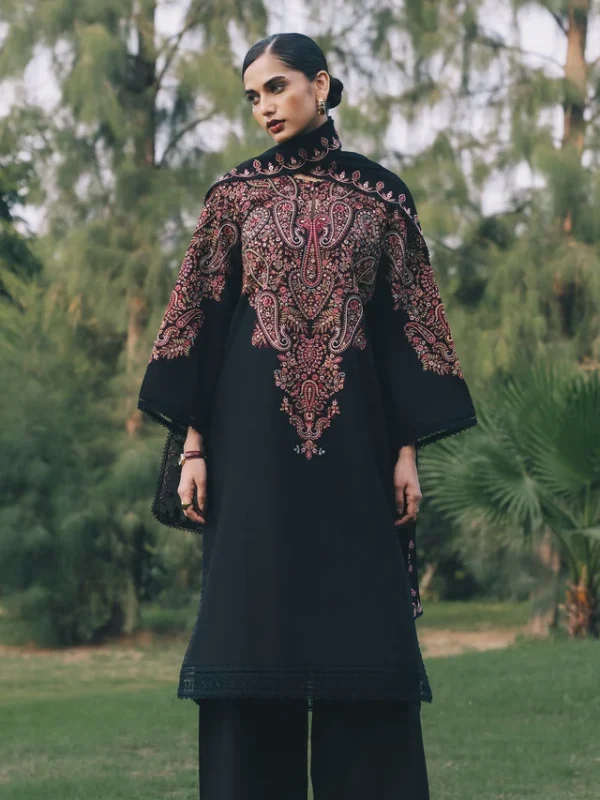 Zara Shahjahan Black Cotton Collection Replica