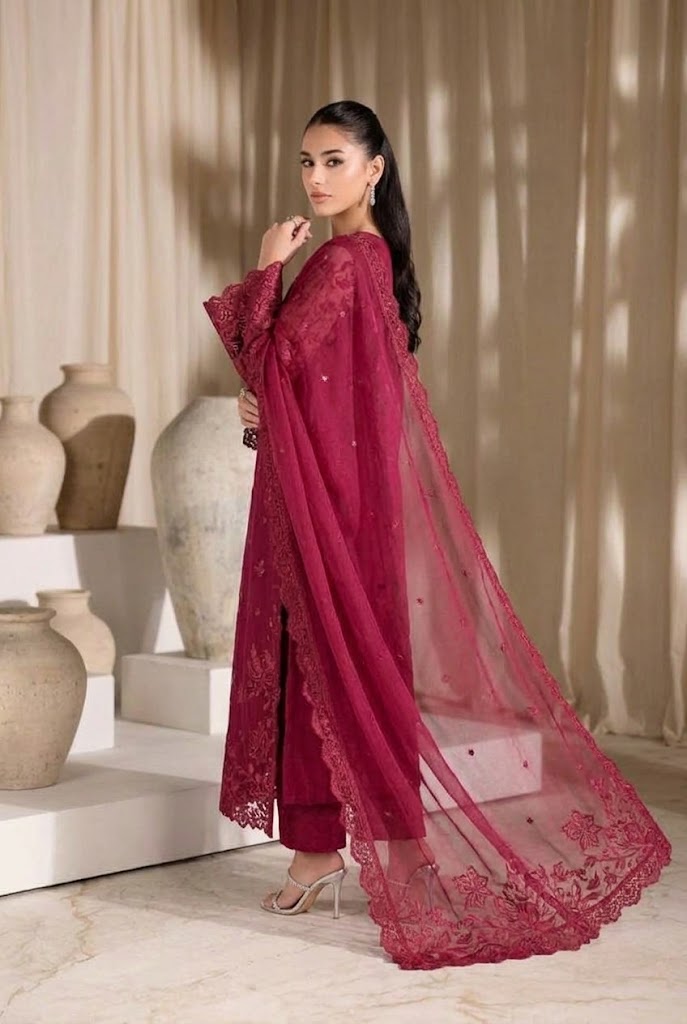 Azure Shocking Pink Chiffon Formal Collection Replica - Image 2