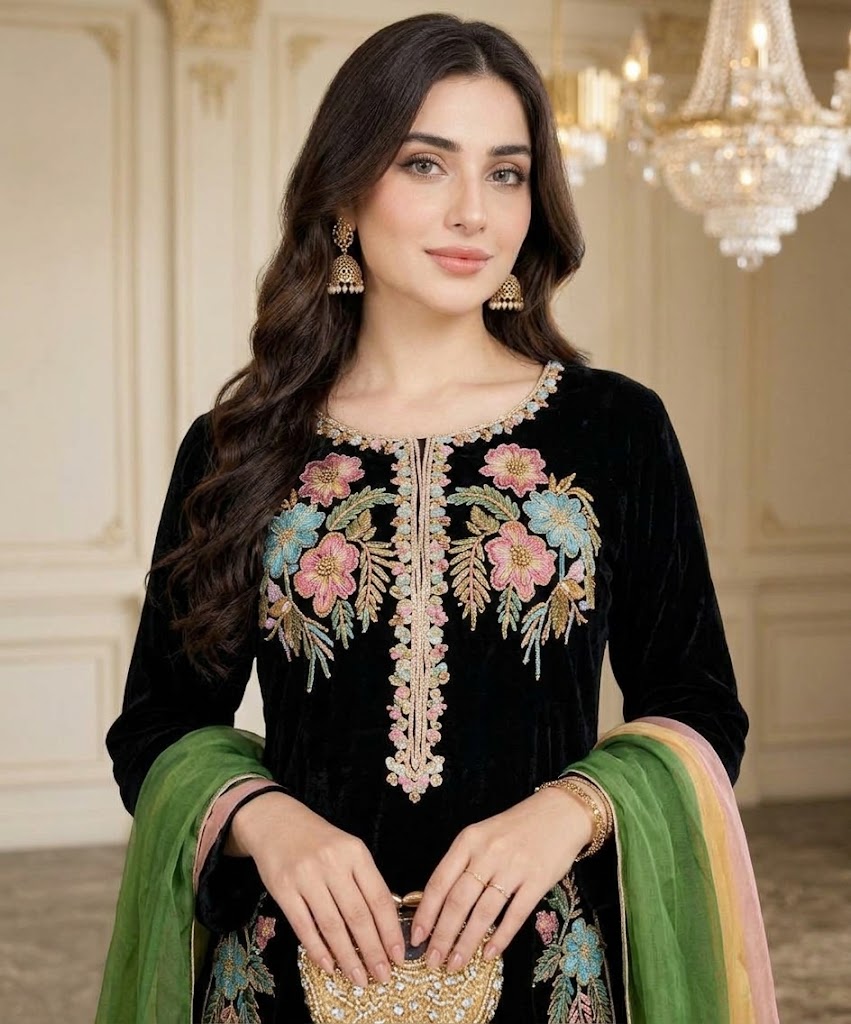 Shrenz Black Velvet Winter Collection Replica - Image 2