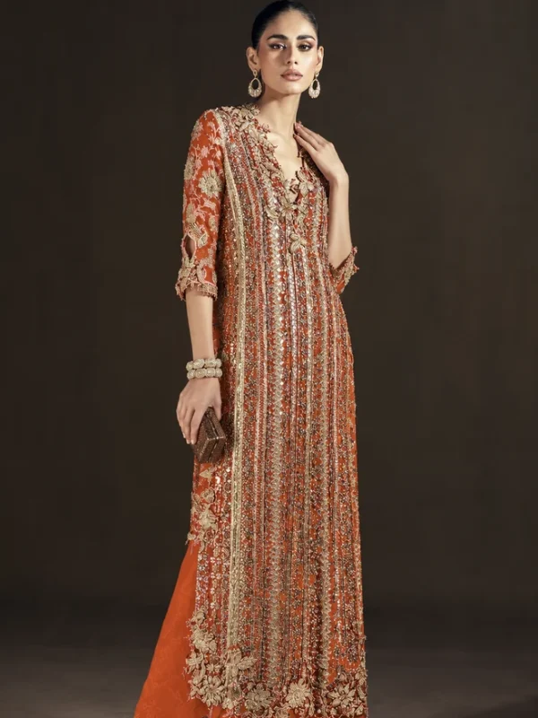 Sana Safinaz Orange Formal Collection Organza Replica