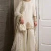 Zaib White Silky Velvet Formal Collection Replica