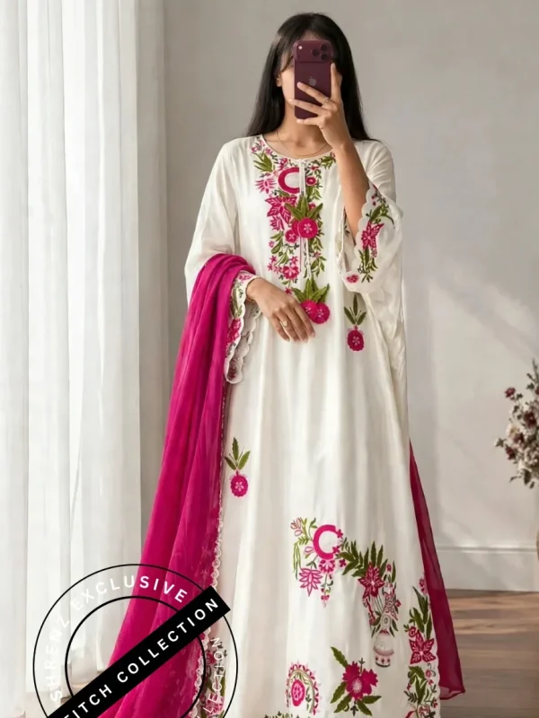 Shrenz 3 Piece Stitched Silk Pret Collection