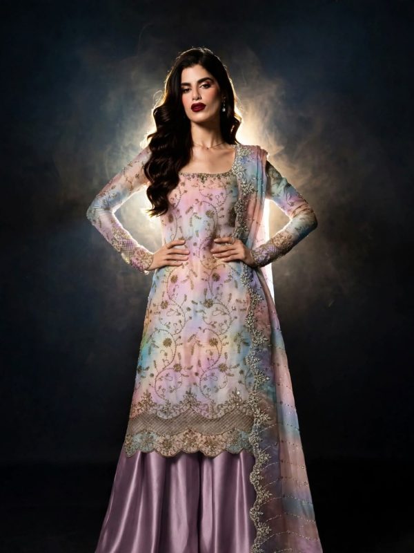 Shrenz Multi Cutdana Sheesha Silk Formal Collection Replica