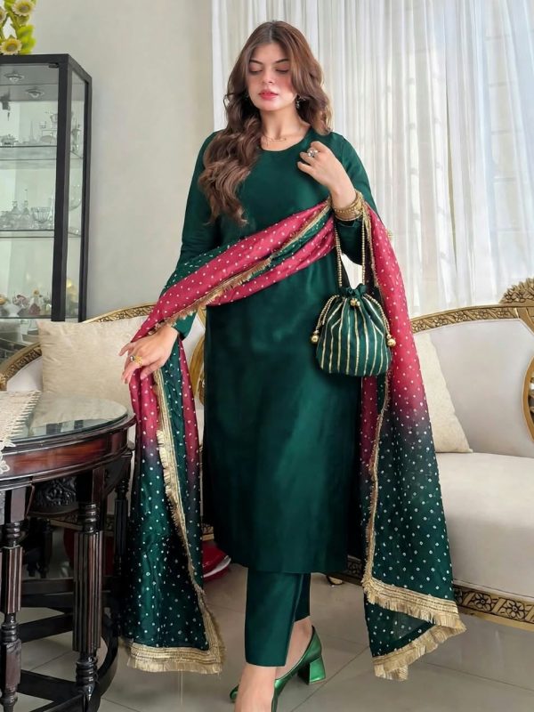 Shrenz Green Silk Formal Collection Replica