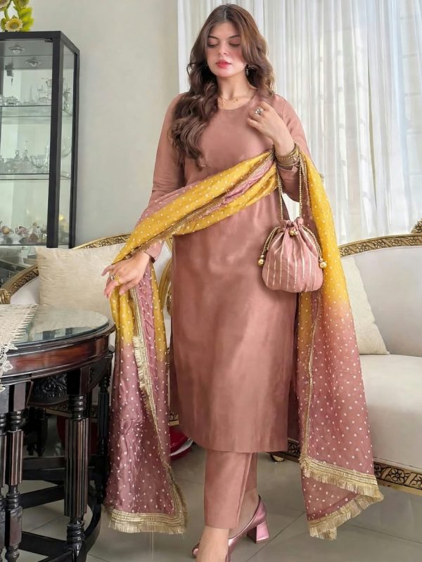 Shrenz Pink Silk Formal Collection Replica