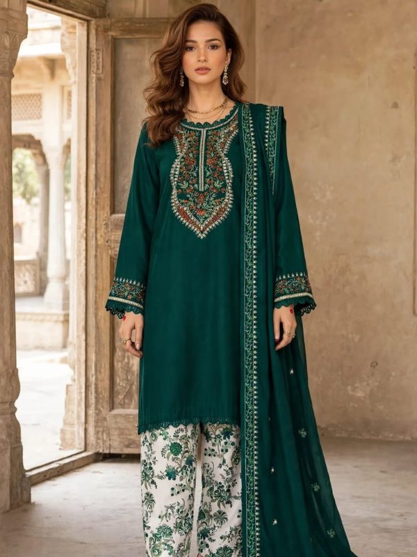 Shrenz Green Winter Collection Dhanak Replica