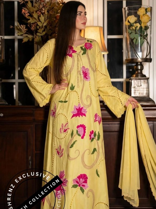 Shrenz 3 Piece Stitched Silk Pret Collection