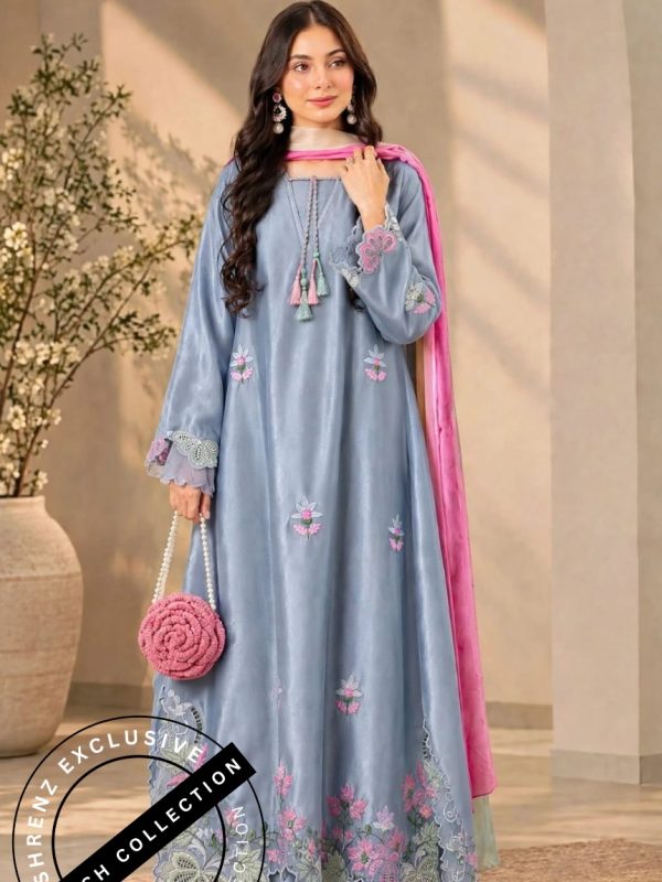 Shrenz 3 Piece Stitched Silk Pret Collection
