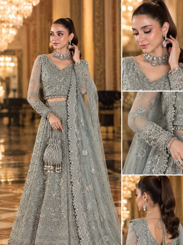 Elaf Seagreen Sheesha Silk Bridal Collection Maxi Replica