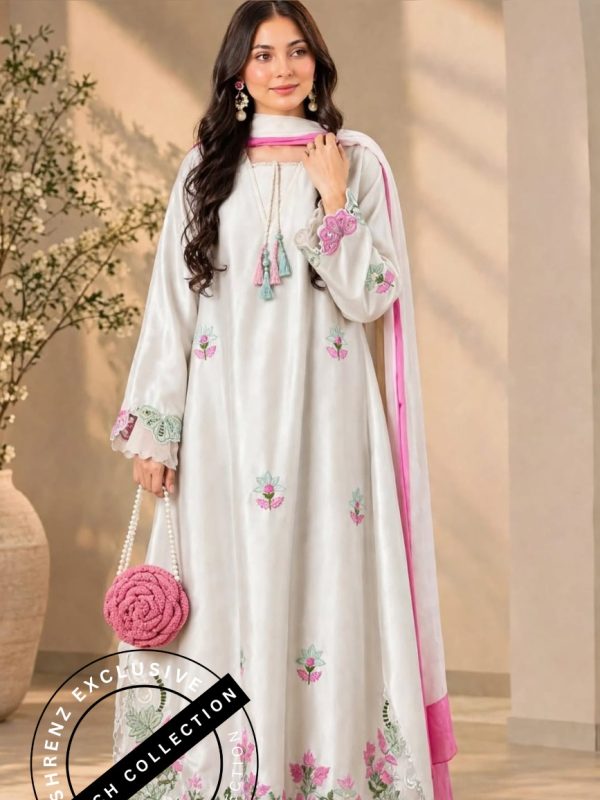 Shrenz 3 Piece Stitched Silk Pret Collection