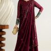 Jazmin Maroon Chiffon Formal Collection Replica