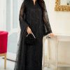 Shrenz Black Crinkle Silk Cutdana Formal Collection Replica