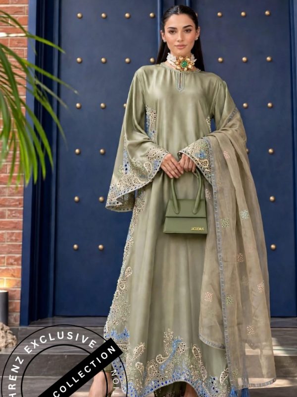 Shrenz 3 Piece Stitched Silk Pret Collection