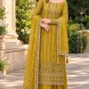 Shrenz Yellow Organza Formal Collection Replica