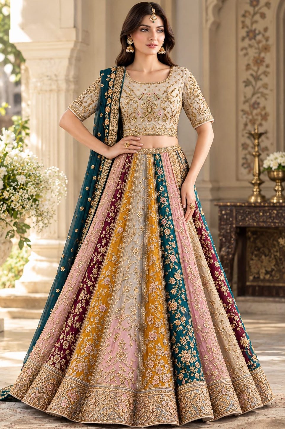 Shrenz Multi Soft Net Bridal Collection Maxi Replica