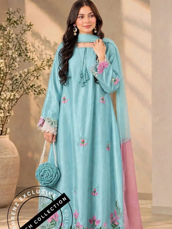 Shrenz 3 Piece Stitched Silk Pret Collection